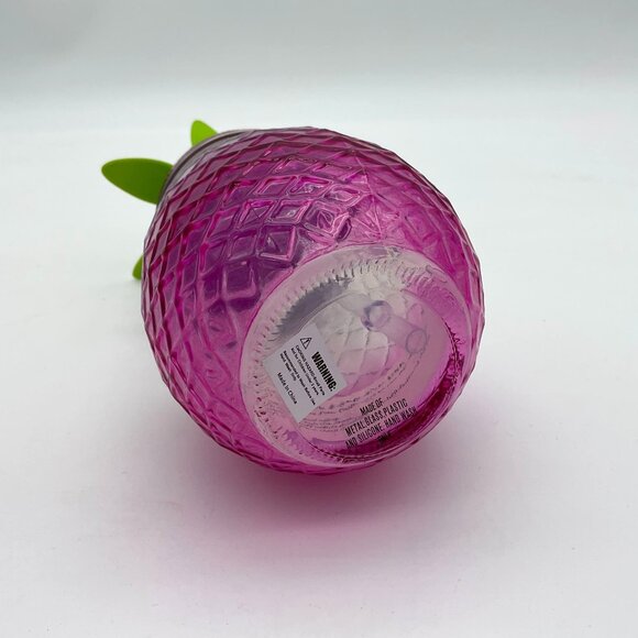 Galvanized 11in Dia Metal Serving Tray 4 Pink Pineapple Mason Jars Set NWT - Picture 8 of 9